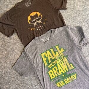 WCW NWO Old‎ School Fall Brawl War Games T-shirts Men's Small Wrestling Lot Of 2